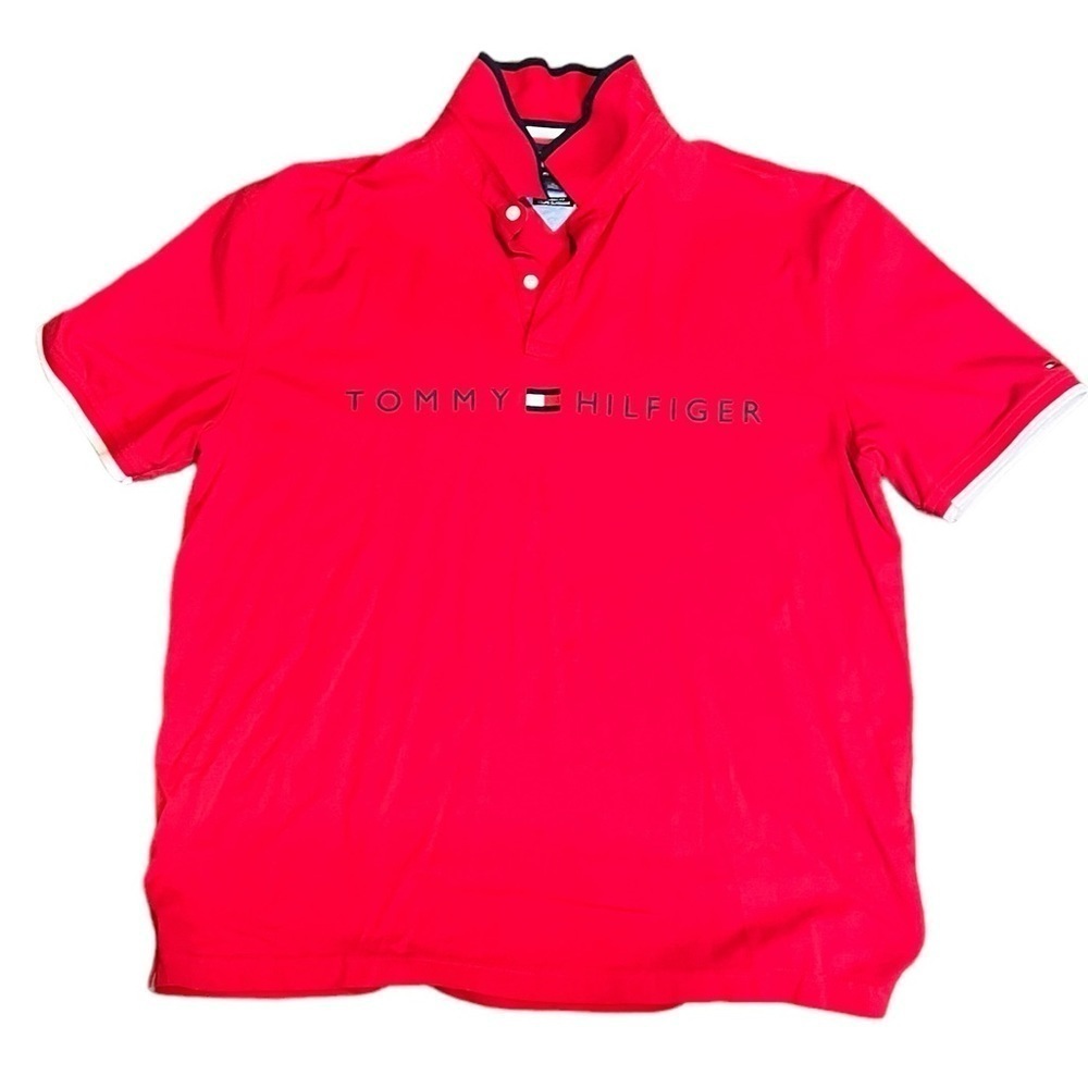 Men’s Tommy Hilfiger Short Sleeve Shirt Size XL Red Golf Polo